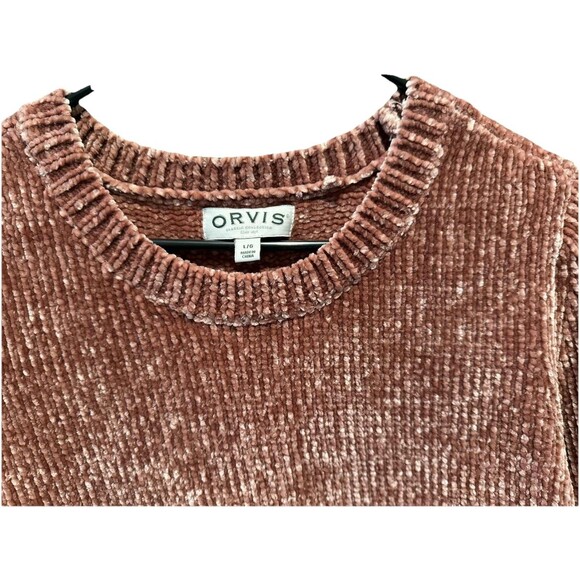 Orvis Women's Chenille Pullover Sweater Round Neck Coral Color Size L - Picture 3 of 3